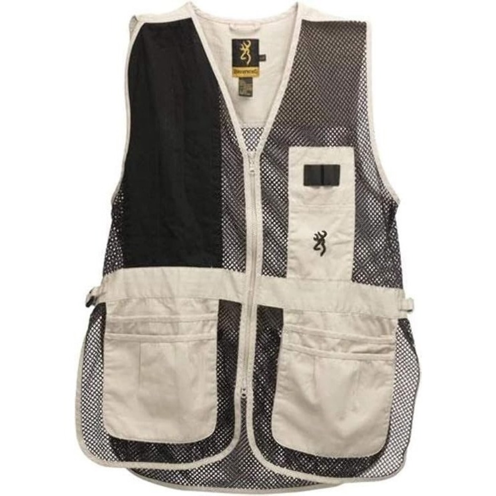NWT Browning Trapper Creek Vest Sand/Black Size Medium Left Hand Mesh Pockets
